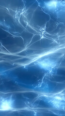 Fototapeta premium Abstract Blue Energy: A captivating abstract background of swirling, ethereal blue energy, reminiscent of lightning or a cosmic storm. 