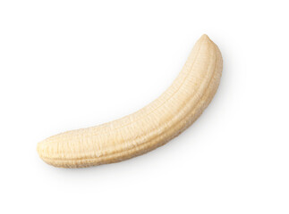 peeled banana with shadow isolated on transparent background