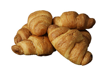 Group of croissant isolated