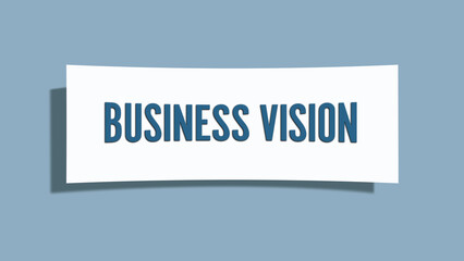 Business Vision. A card isolated on blue background.