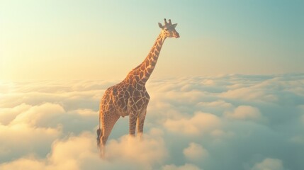 Obraz premium Giraffe in the Clouds