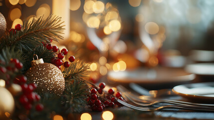 Christmas Dinner Table Setting