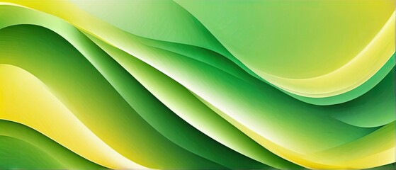 Abstract Green and Yellow Wavy Lines