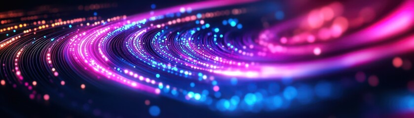 Abstract colorful wave of light forming dynamic patterns and energy flow.