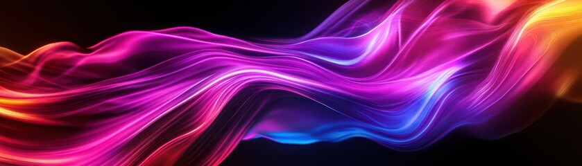 Obraz premium Abstract colorful waves in a gradient blend, perfect for backgrounds or creative design projects.