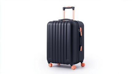 sleek black suitcase with modern design, featuring sturdy handle and smooth wheels for easy mobility. Ideal for travel and stylish adventures.