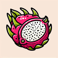 illustration of a dragon fruit