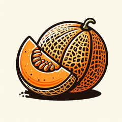 melon on a white background