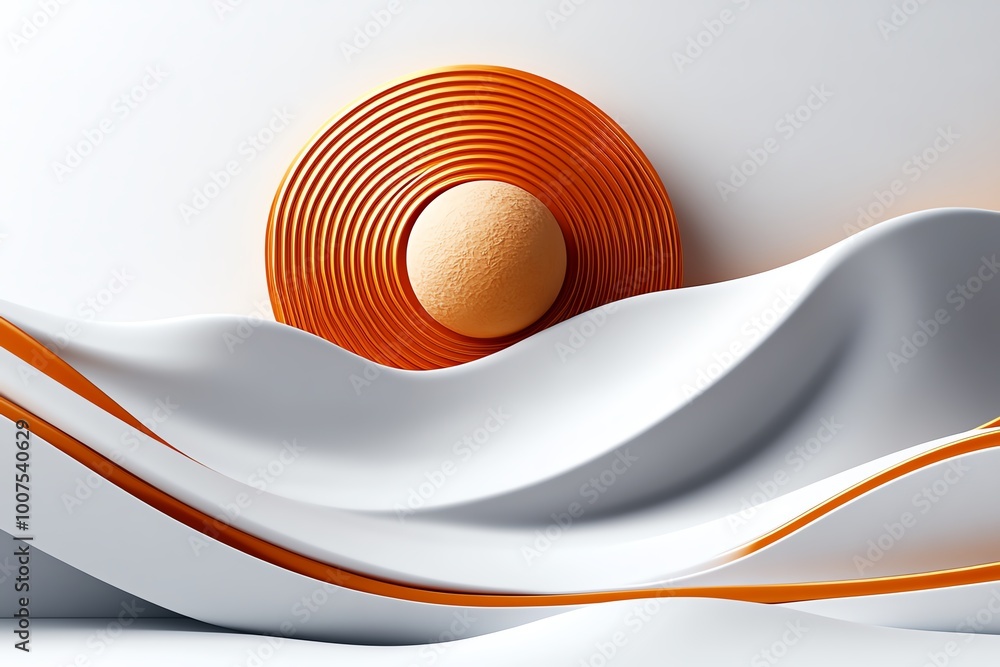 Poster abstract design of a desert landscape, using clean lines and geometric shapes to symbolize the beaut