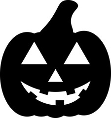 Jack O Lantern Silhouette. Carved Pumpkin Outline. Transparent Eyes, Nose, Mouth, and Background. 