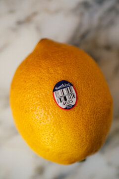 Sunkist lemon plu barcode fruit sticker