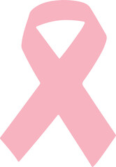 Breast cancer ribbon clip art design on plain white transparent isolated background for card, shirt, hoodie, sweatshirt, apparel, tag, mug, icon, poster or badge