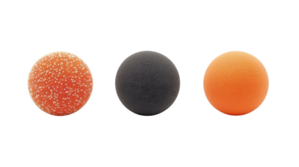 Foam massage ball set on white background 