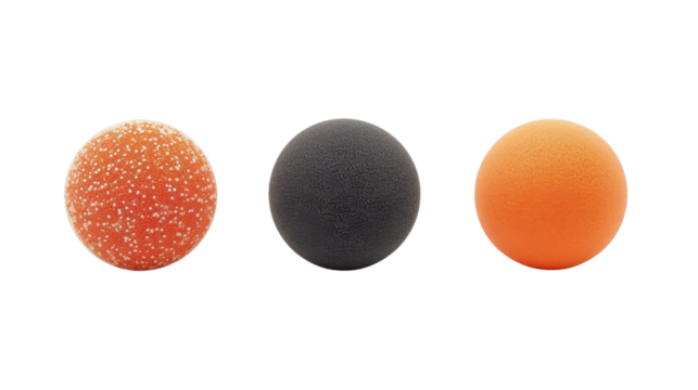 Foam massage ball set on white background 