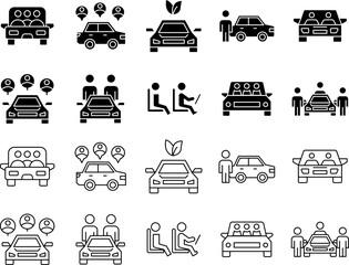 carpool icon set