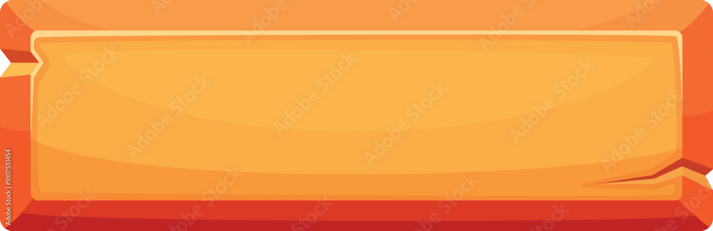 Poster wooden button for game ui. cartoon texture element