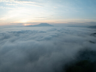 Fototapeta premium Drone aerial view of landscape mountains view in summer season,High angle view over countryside at northern Vietnam