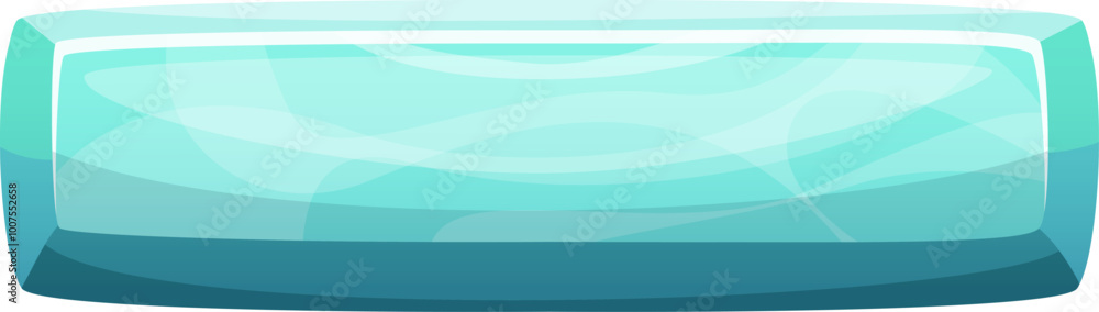 Poster ice button cartoon element. cartoon game ui
