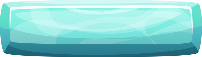Ice button cartoon element. Cartoon game ui