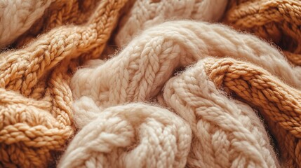 Cozy Knit Textiles in Warm Tones