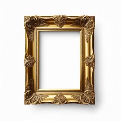 Ornate golden picture frame with intricate designs, ready for artwork display.