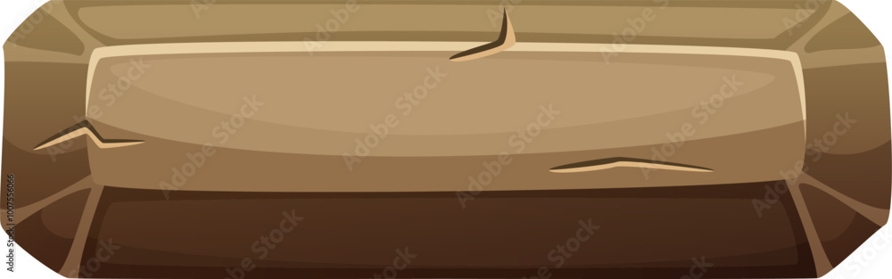 Poster stone button for game interface. cartoon interface element