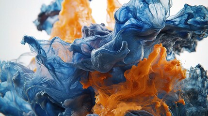 Vibrant Swirls of Blue and Orange Abstract Art