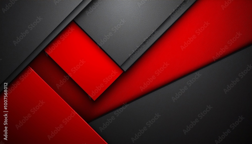 Poster a striking abstract design featuring layered black and vibrant red shapes, creating a dynamic and mo