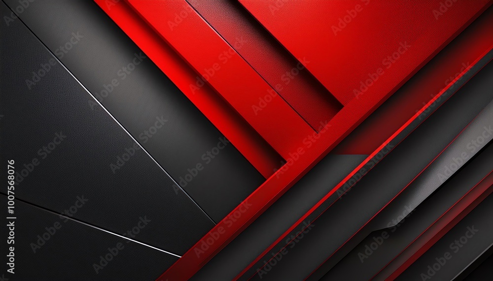 Poster a vibrant abstract composition featuring layered textures in bold reds and deep blacks, creating a s