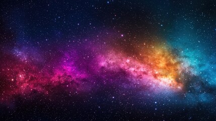 Fototapeta premium Colorful Galaxy Nebula with Stars in Night Sky Space Background
