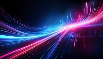 A vibrant display of colorful light trails in a dark background, creating a sense of motion and energy.