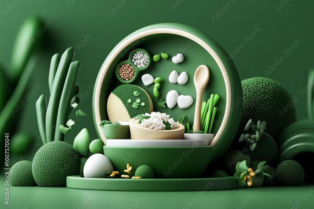 Poster interactive 3d digital meal planning board, where users can explore a fully animated plan for the we