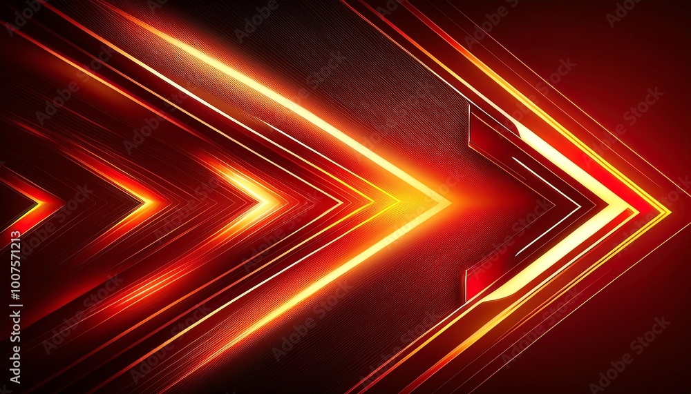 Poster a dynamic abstract design featuring glowing red arrows, conveying speed and direction against a dark
