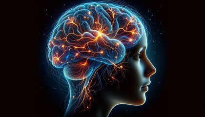 Neural network glow; shows cognitive power and complexity.
