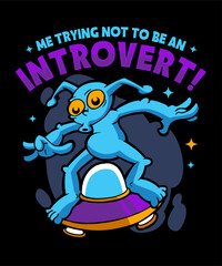 Introvert Cartoon Illustration Design