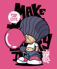 Make Dope Stuff Everyday Cartoon Illustration Design