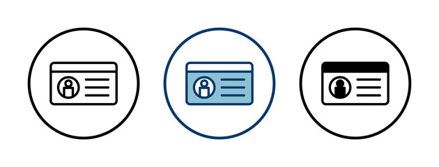 License icon vector isolated on white background. Identity icon. Id card