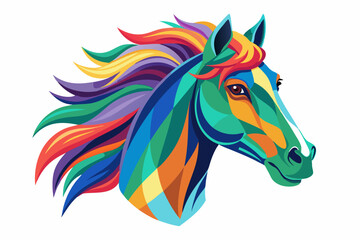 Horse head icon vector art illustration