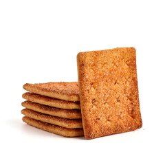 Biscuit cracker with beef floss flavor. isolated on white background. 