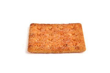 Biscuit cracker with beef floss flavor. isolated on white background. 