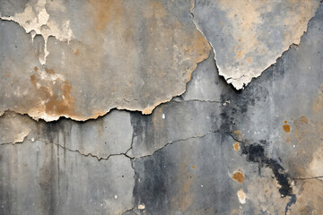 Rust-stained and peeling wall texture with weathered, cracked surface