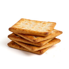 Biscuit crackers with sugar flavor.  Isolated on white background.