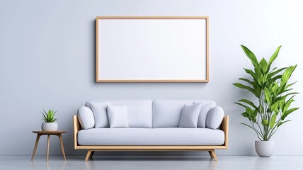 Modern Tranquil Living Room with Simple Decor,3D rendering