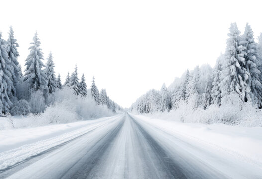 PNG Aesthetic snowy road landscape outdoors highway.