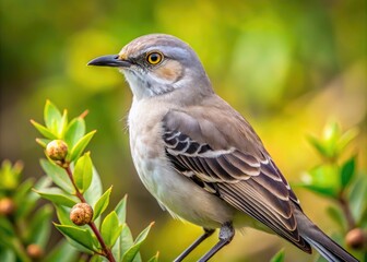 Fototapeta premium Beautiful Florida Mockingbird in Natural Habitat Captured in Stunning Close-Up Photography