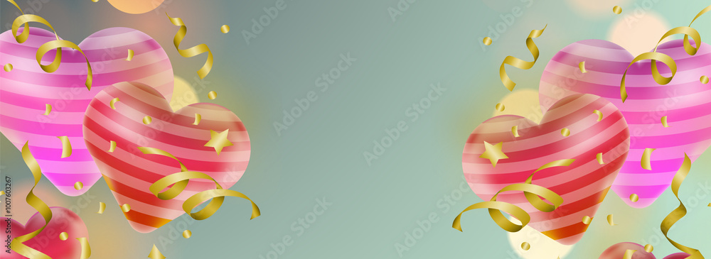 Aufkleber heart shape with bokeh abstract banner background design