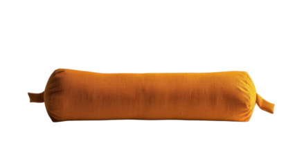 Bamboo yoga bolster pillow on white background