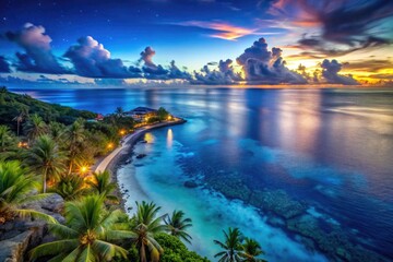 Breathtaking Panorama of the Indian Ocean with Vibrant Blue Waters and Scenic Coastal Landscape