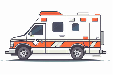 Ambulance illustration. Medical emergency transportation.