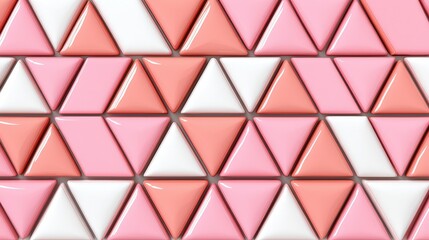 Abstract Pink and White Triangle Pattern Background   Modern Geometric Design
